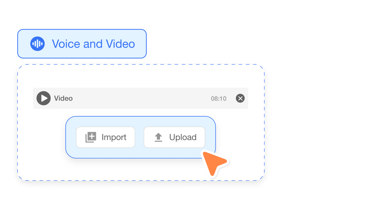 Automatic video editing in Visla with options to upload video files for editing.